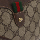 GUCCI GG Supreme Web Sherry Line Bag PVC Beige Gold 156 02 066 Auth ka1480-15