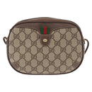 GUCCI GG Supreme Web Sherry Line Bag PVC Beige Gold 156 02 066 Auth ka1480-2