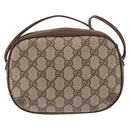 GUCCI GG Supreme Web Sherry Line Bag PVC Beige Gold 156 02 066 Auth ka1480-3