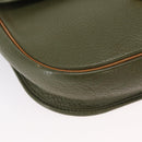 Christian Dior Shoulder Bag Leather Khaki Gold Auth ka1481-9
