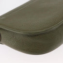 Christian Dior Shoulder Bag Leather Khaki Gold Auth ka1481-15