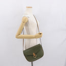 Christian Dior Shoulder Bag Leather Khaki Gold Auth ka1481-22