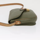 Christian Dior Shoulder Bag Leather Khaki Gold Auth ka1481-4