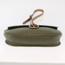 Christian Dior Shoulder Bag Leather Khaki Gold Auth ka1481-5