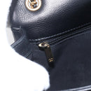 CHANEL V Stitch Chevron Chain Shoulder Bag Lamb Skin Black Gold CC Auth ka1483SAM-16