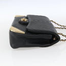 CHANEL V Stitch Chevron Chain Shoulder Bag Lamb Skin Black Gold CC Auth ka1483SAM-5