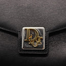Christian Dior Handtas Leer Zwart Goud Auth ka1492-19