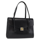 Christian Dior Handtas Leer Zwart Goud Auth ka1492-1
