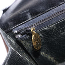 Christian Dior Handtas Leer Zwart Goud Auth ka1492-11