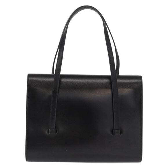 Christian Dior Handtas Leer Zwart Goud Auth ka1492