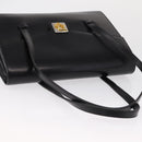 Christian Dior Handtas Leer Zwart Goud Auth ka1492-6
