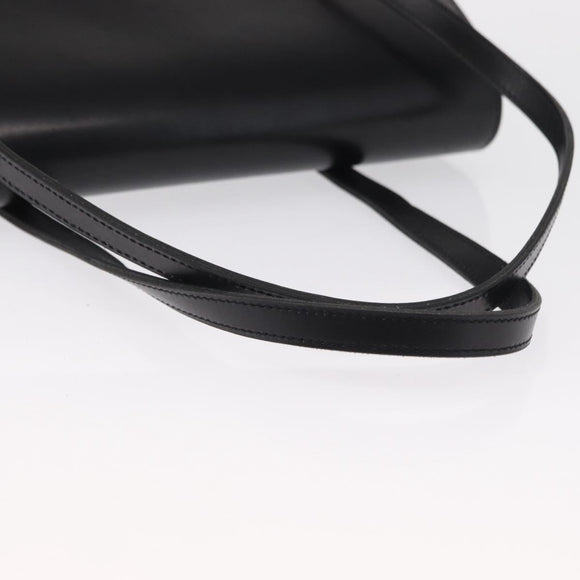 Christian Dior Handtas Leer Zwart Goud Auth ka1492