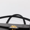Christian Dior Handtas Leer Zwart Goud Auth ka1492-14