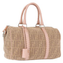 FENDI Zucca Canvas Hand Bag Beige Silver Auth ka1494-1