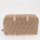 FENDI Zucca Canvas Hand Bag Beige Silver Auth ka1494-6