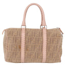 FENDI Zucca Canvas Hand Bag Beige Silver Auth ka1494-2
