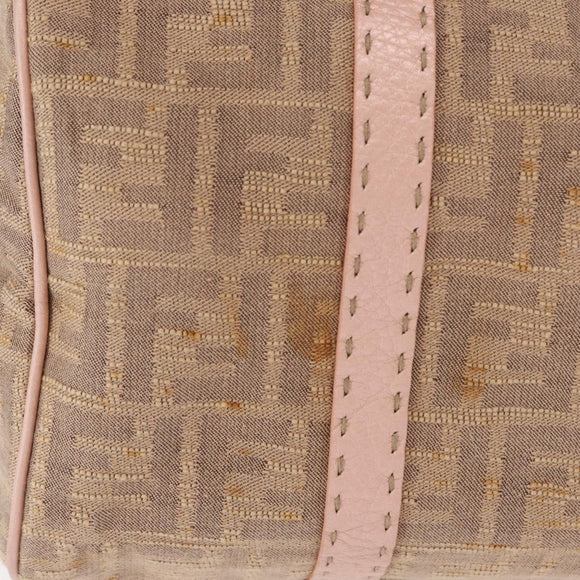 FENDI Zucca Canvas Hand Bag Beige Silver Auth ka1494