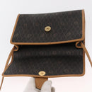 Christian Dior Honeycomb Canvas Shoulder Bag Black Gold Auth ka1495-10