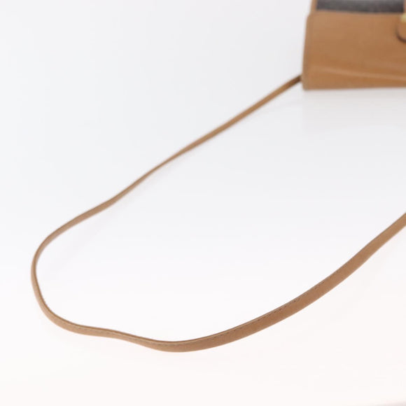 Christian Dior Honeycomb Canvas Shoulder Bag Black Gold Auth ka1495