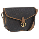 Christian Dior Honeycomb Canvas Shoulder Bag Black Gold Auth ka1496-1
