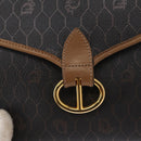 Christian Dior Honeycomb Canvas Shoulder Bag Black Gold Auth ka1496-17