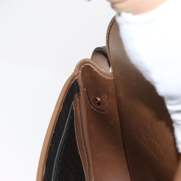 Christian Dior Honeycomb Canvas Shoulder Bag Black Gold Auth ka1496