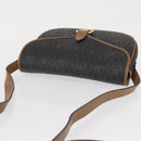 Christian Dior Honeycomb Canvas Shoulder Bag Black Gold Auth ka1496-6