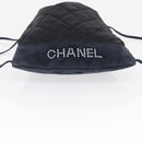 CHANEL Matelasse Backpack Satin Navy CC Auth ka1497-5