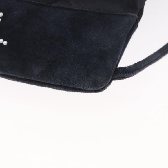 CHANEL Matelasse Backpack Satin Navy CC Auth ka1497