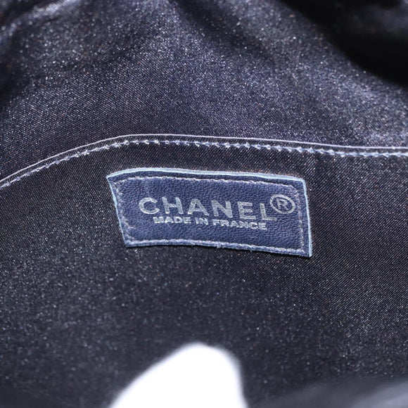 CHANEL Matelasse Backpack Satin Navy CC Auth ka1497