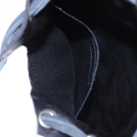 CHANEL Matelasse Backpack Satin Navy CC Auth ka1497
