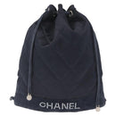 CHANEL Matelasse Backpack Satin Navy CC Auth ka1497-13