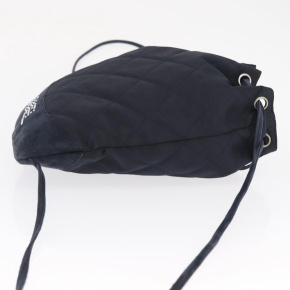 CHANEL Matelasse Backpack Satin Navy CC Auth ka1497