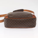 CELINE Macadam Canvas Shoulder Bag PVC Leather Brown Gold Auth ka1499-10