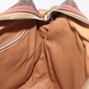 CELINE Macadam Canvas Shoulder Bag PVC Leather Brown Gold Auth ka1499-18