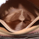 CELINE Macadam Canvas Shoulder Bag PVC Leather Brown Gold Auth ka1499-22