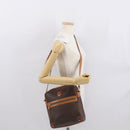 CELINE Macadam Canvas Shoulder Bag PVC Leather Brown Gold Auth ka1499-24