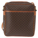 CELINE Macadam Canvas Shoulder Bag PVC Leather Brown Gold Auth ka1499-3