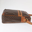CELINE Macadam Canvas Shoulder Bag PVC Leather Brown Gold Auth ka1499-4