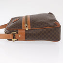 CELINE Macadam Canvas Shoulder Bag PVC Leather Brown Gold Auth ka1499-5