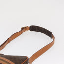 CELINE Macadam Canvas Shoulder Bag PVC Leather Brown Gold Auth ka1499-8