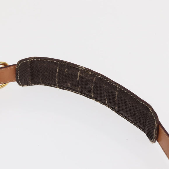 CELINE Macadam Canvas Shoulder Bag PVC Leather Brown Gold Auth ka1499