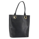 Salvatore Ferragamo Hand Bag Leather Gold Black Auth ka150-1