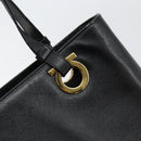 Salvatore Ferragamo Hand Bag Leather Gold Black Auth ka150-10