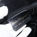 Salvatore Ferragamo Hand Bag Leather Gold Black Auth ka150-12