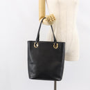 Salvatore Ferragamo Hand Bag Leather Gold Black Auth ka150-24