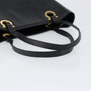 Salvatore Ferragamo Hand Bag Leather Gold Black Auth ka150-7