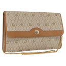 Christian Dior Honeycomb Canvas Shoulder Bag PVC Beige Gold Auth ka1500-1