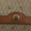 Christian Dior Honeycomb Canvas Shoulder Bag PVC Beige Gold Auth ka1500-14