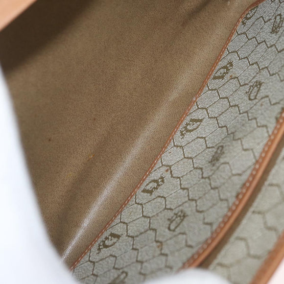 Christian Dior Honeycomb Canvas Shoulder Bag PVC Beige Gold Auth ka1500